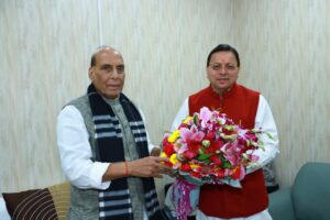 Dhami Met Rajnath Singh